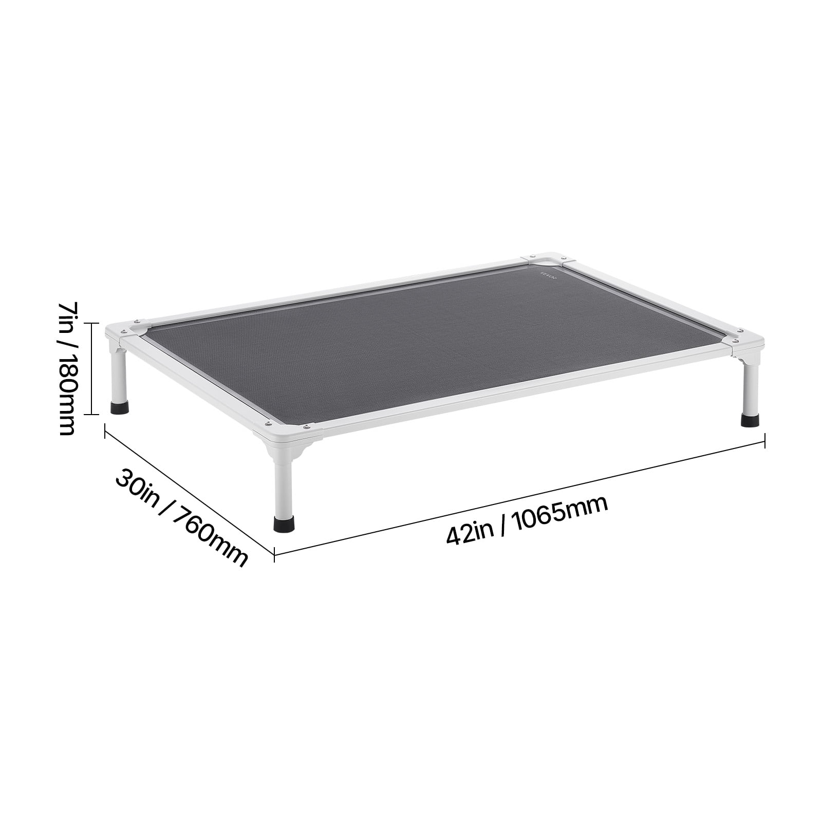 VEVOR Elevated Dog Bed for Large Dogs, Portable Raised Dog Cot with Aluminum Tube Metal Frame and Breathable Textilene Mesh, Indoor & Outdoor Pet Cooling Raised Hammock Bed, L, Gray