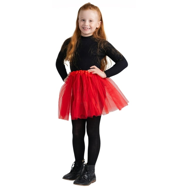 Vestido tutú Dress Up America de tul de 4 capas para niñas, 15 cm
