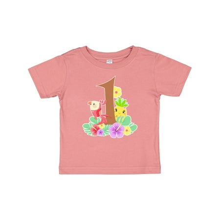 

Inktastic Tropical First Birthday Party Parrot Pineapple Gift Baby Boy or Baby Girl T-Shirt