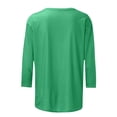 thumbnail image 3 of 3/4 Length Sleeve Womens Tops Casual Loose Fit Crewneck T Shirts Cute Solid Three Quarter Length Tunic Tops, 3 of 5