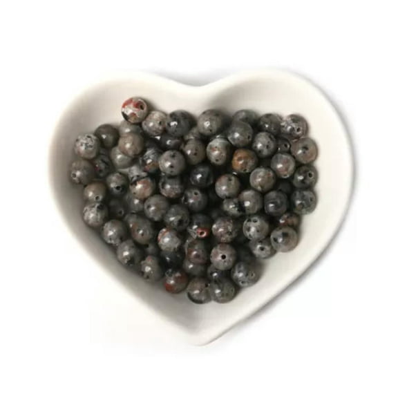 HOOUN 4/6/8mm Natural Flame Stone Beads Yooperlite Round Loose Beads Jewelry Making-6mm (30pcs)