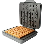 Building Brick Electric Waffle Maker - GREY - with 2 Construction Eating Plates - Cook Fun, Buildable Waffles in Minutes - Revolutionize Breakfast, as seen on Kickstarter
