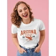 thumbnail image 2 of Retro College Arizona Eagle Shaped T-Shirt Women -Image by Shutterstock, Female Small, 2 of 4