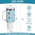 thumbnail image 3 of SKYSONIC Insulated Tumblers with Lids and Straws Handles 40oz Water Bottle Cute Bee Blue Travel Mug Reusable Stainless Steel Thermos Vacuum, 3 of 7