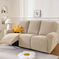 Namzi Couch Cover Argyle Jacquard Stretch Sofa Covers Reclining Chair Cover for Living Room Sofa Easy Fit Washable Furniture Sofa Protector 3 seat (Beige)