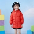 thumbnail image 4 of Hotiary Toddler Boys Girls Warm Winter Coat Baby Mid Long Hooded Windproof Puffer Jacket Kids Padded Down Outwears with Pockets for 3-12 Years Orange, 4 of 7