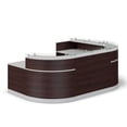 thumbnail image 3 of Esquire Glass Top UShaped Reception Desk with ADA Return  110"W x 79"D Driftwood Laminate/Silver Laminate Desktop Kickplate and Accents/Glass Top, 3 of 7