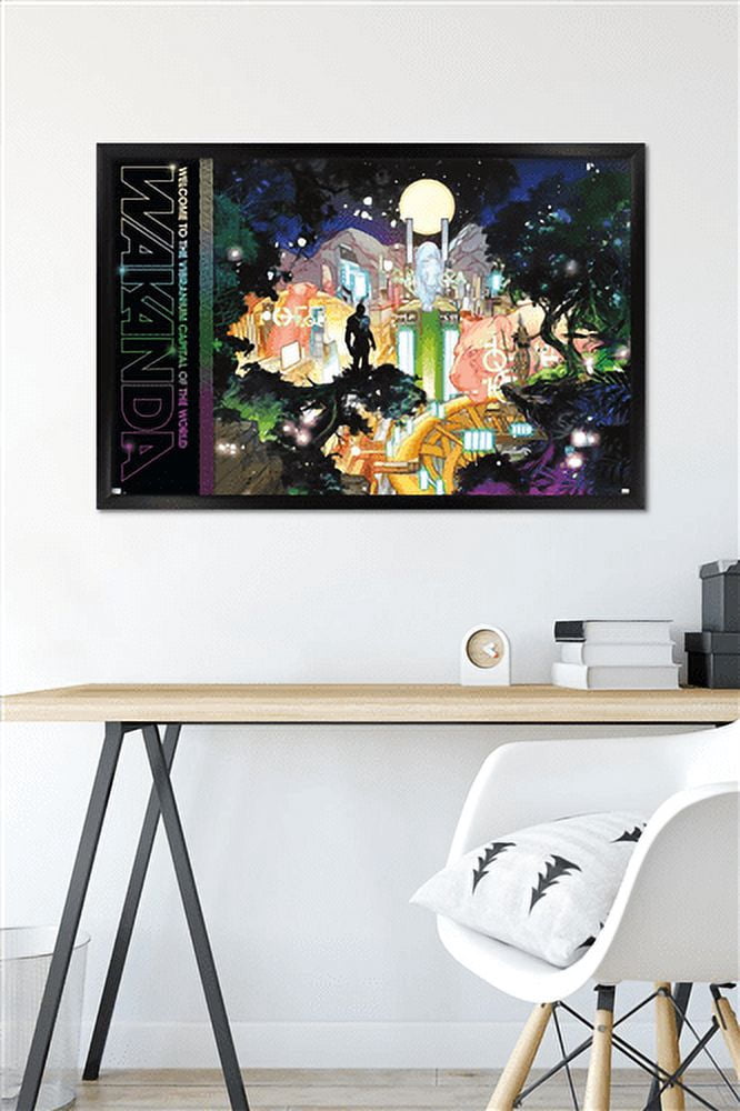 Marvel: Hero Lands - Wakanda 2 Wall Poster, 22.375" x 34" Framed