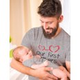 thumbnail image 7 of Our First Father's Day Dad & Baby Matching Set Infant Bodysuit & Men's T-Shirt Dad Gray Medium / Baby Gray 24M (18-24M), 7 of 7