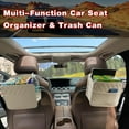 thumbnail image 5 of Noaman 2 Pack Backseat Car Organizer with Storage Pockets & 2.14Gal PU Trash Can, Hanging Organizer, Beige, 5 of 7