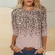 thumbnail image 1 of EQWLJWE - Blusa de lentejuelas brillantes para mujer, talla grande, manga 3/4, cuello redondo, brillante, personalizada, para salir de noche o cóctel (S-5XL), 1 of 5