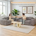 thumbnail image 3 of GOODONE Bean Bag Chair Sofa,Giant Loveseat Bubbled Boneless Couch,Modern Soft Comfy Plush Lazy Sofa for Living Room and Apartments,No Assembly Required,Grey, 3 of 7