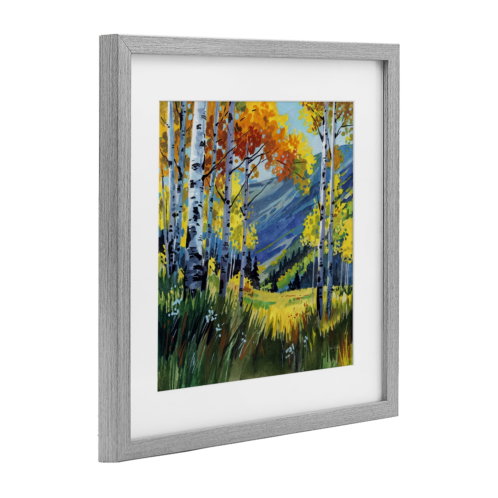 Stupell Industries Autumn Golden Birch Grove Gray Framed Print Under Glass, design by Kate Jarvik Birch
