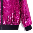 thumbnail image 4 of Xdegoge Boys Girls Sparkly Sequin Jacket Long Sleeve Zipper Bomber Outerwear Shiny Glitter Party Ribbed Collar Cuffs Dance Performance Holiday Casual Coat, 4 of 4