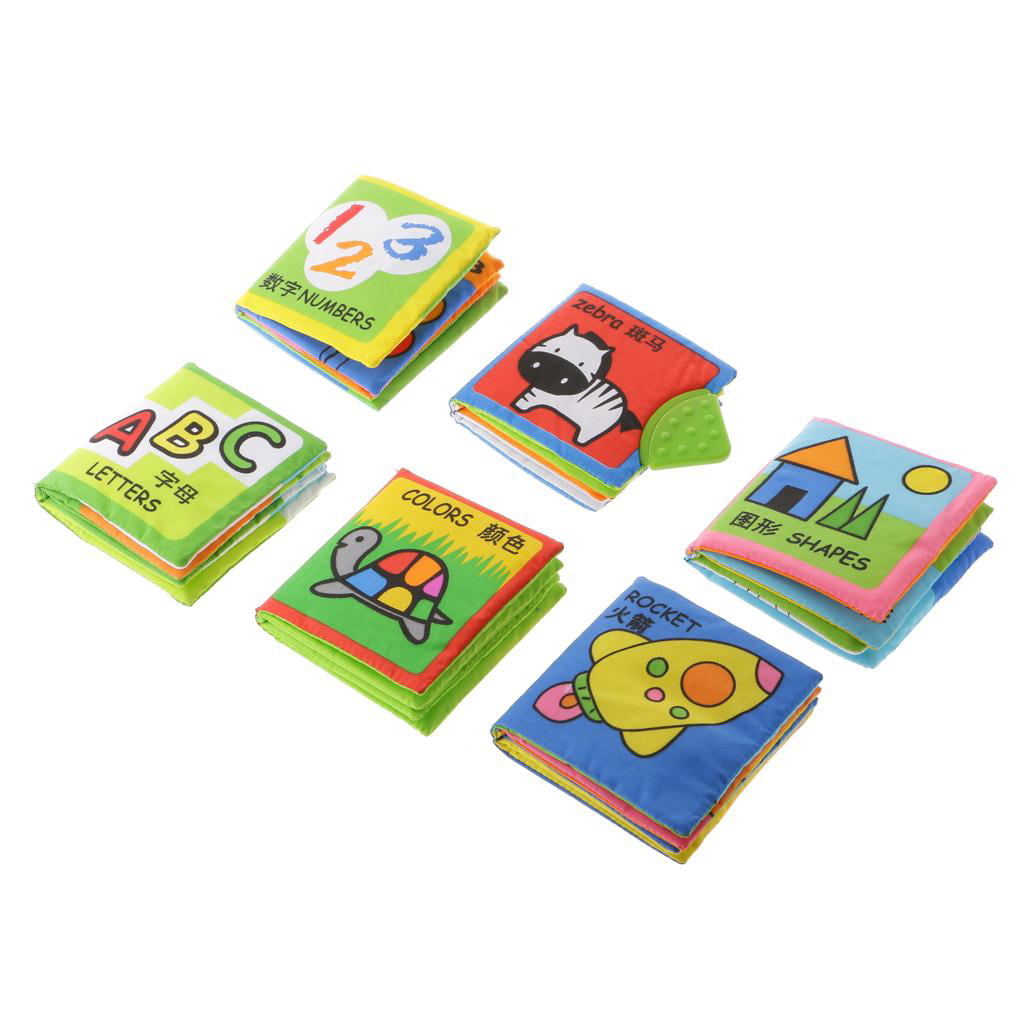 5pcs Baby Kids Intelligence Development Soft Cloth Cognize Book Toddler Toy 