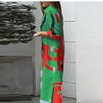 thumbnail image 4 of IROINNID Maxi Dress for Women Neck Button Contrast Color Print Color Long Sleeve Dress,Green, 4 of 5