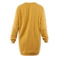 thumbnail image 3 of A2Y Women's Oversized Crew Neck Loose Fit Longline Front Slits Pockets Sweatshirts Light Mustard L, 3 of 5