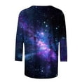 thumbnail image 5 of Royisotas Starry Sky Print Plus Size Tops for Women Casual Summer Three Quarter Sleeve TShirts Loose Crew Neck Shirts Plus Size, 5 of 5