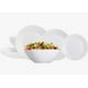 thumbnail image 1 of Vajilla Completa Familiar Blanca + Bowl Ensaladera, 19 Piezas para 6 Personas, Vidrio Opal con Diseño Relieve Líneas en Borde, Hecho en Francia, 1 of 7