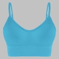 thumbnail image 2 of QATAINLAV Womens Padded Seamless Wireless Sport Bras Solid Casual Summer Spaghetti Straps Bralette Yoga Workout Crop Tops Light Blue S, 2 of 6