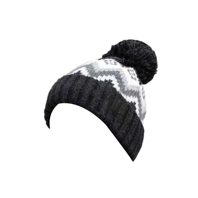 Qarigey Gorro de lana para mujer, gorro cálido decorativo, cómodo invierno, protección para los oídos, decoración de cabeza tejida, gorros Sombreros Negro Qarigey AP013286-04