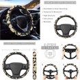 thumbnail image 3 of Jeiento Daisy Car Seat Cover Set 14 PCS with Steering Wheel Cover Seat Belt Pad Garbage Bag Rearview Mirror Cover Auto Armrest Seat Box Cover Handbrake Cover Set Car Coasters Fit SUV Sedan, 3 of 7