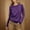 Purple, variant on Fznquz Women Blouse Brown Round Neck Long Sleeve Basic Shirt Casual Soft Solid Women's Clothing L