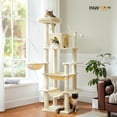 thumbnail image 5 of PAWZ Road 69" Cat Tree for Large Indoor Cats Multi-Level Cat Condo with Large Hammock Perch and 5 Scratching Posts, Beige, 5 of 12