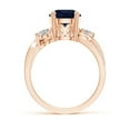 thumbnail image 2 of ANGARA Natural 2.2 Ct Sapphire and Diamond Twisted Vine Ring in 14K Rose Gold for Women (Size-8mm) | September Birthstone, Birthday, Anniversary, Jewelry Gift for Women | Natural Blue Sapphire Ring, 2 of 12