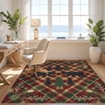 thumbnail image 3 of Design&I 4'x6' Ultra Soft Area Rug, Cabin Wildlife Forest Southwestern Motif Farmhouse Plaid Border Playful None Fluffy Washable Non Shedding for Bedroom Living Room Home Office, 3 of 7