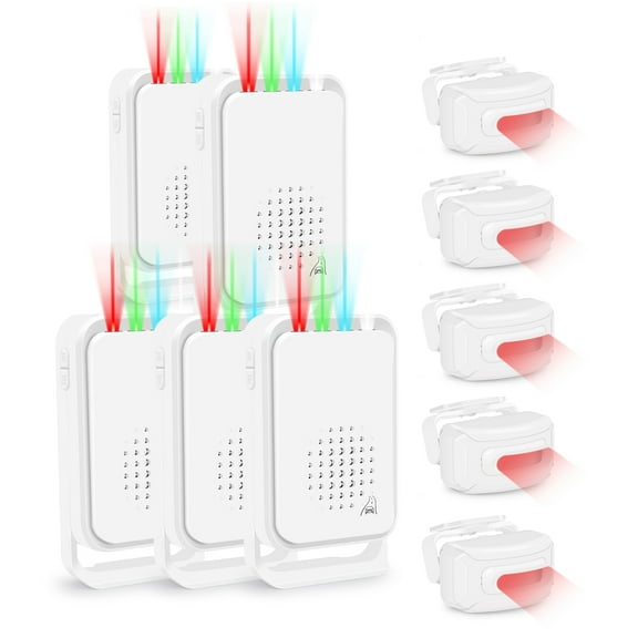 Greencycle Motion Sensor Alarm,Outdoor Door Alarm Waterproof, Mailbox Alarm,IP65,Anti-theft,Weatherproof Motion Detector with 900FT Long-Range Ringer,for Vehicle Entry and Exit Garage,shop,5PK