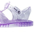 thumbnail image 4 of Xfvqtps Girls Jelly Sandals Cross Straps Closed Toe Hollow out Star Decoration Solid Color Adjustable Buckle Durable Non Slip Washable Lightweight Summer PVC Water Shoes for 2-10 Years Purple, 4 of 9