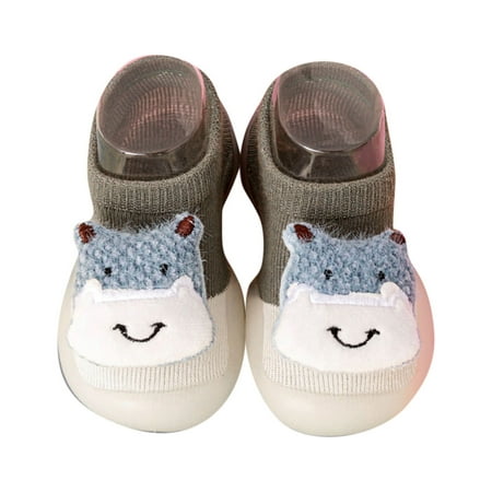 

zuwimk Shoes For Girls Baby Girls Princess Bowknot Soft Sole Cloth Crib Shoes Sneaker Gray