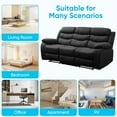 thumbnail image 3 of MUZZ Modern Reclining Sofa ,3-Seater Recliner Sofa with Cup Holders, Flip-Up Storage, Reversible Backrest and Footrest, Gray, 3 of 8