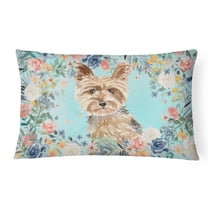 Carolines Treasures CK3401PW1216 Yorkie Canvas Fabric Decorative Pillow 12H x16W multicolor