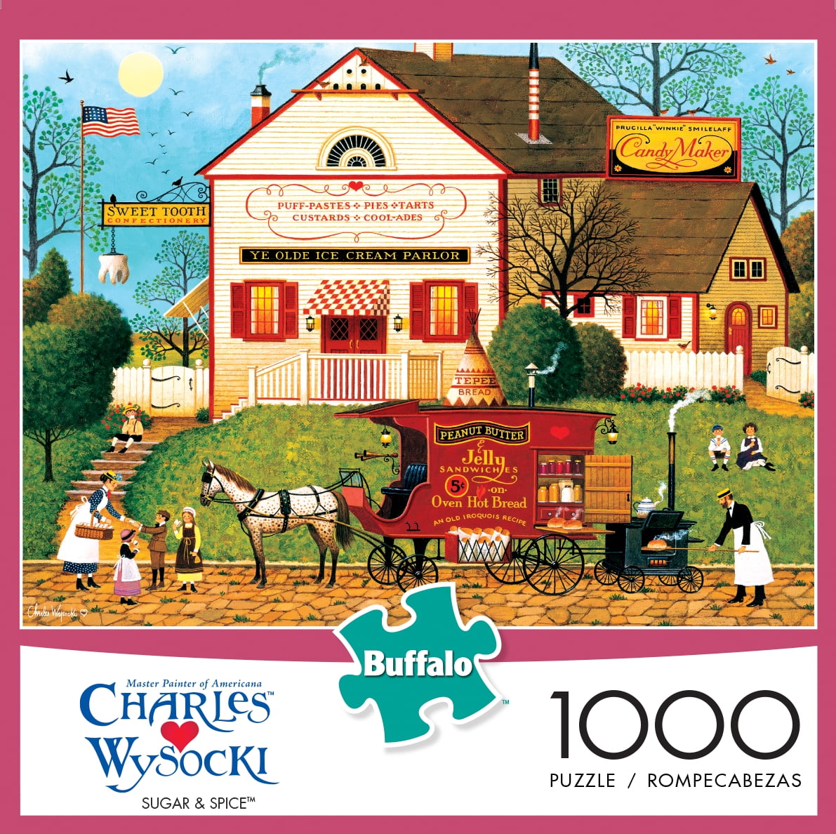 Charles Wysocki THE QUILTMAKER LADY 1000 Piece Jigsaw Puzzle Buffalo Games NEW 
