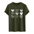 thumbnail image 3 of EchfiProm T shirts for Men Valentine Shirts Heart Basic Short Sleeve Army Green Big and Tall Mens Tops Graphic S, 3 of 3
