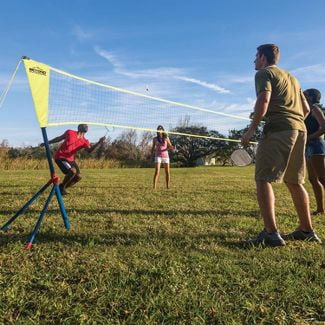 Beyond Outdoors Easy Setup 20 Ft Volleyball & Badminton Set, All Ages, Carrying Case, 20 ft