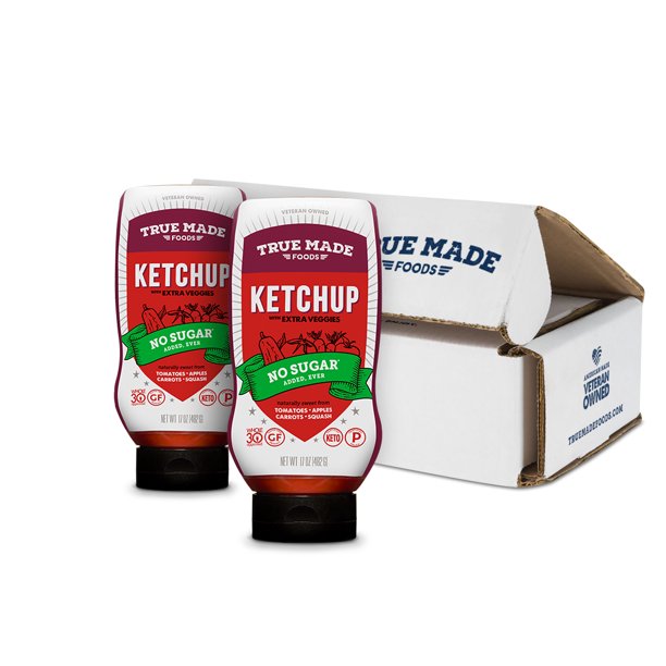 True Made Foods No Sugar Added Ketchup (17oz, 2 Pack)
