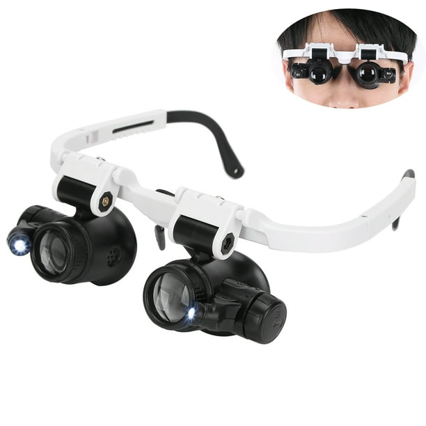 Lupa para gafas, 8x 15x 23x Lupa con cabeza con luz LED Diadema