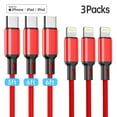 thumbnail image 1 of Cshidworld [Certificado por Apple MFi] USB C a Lightning Cable, Paquete de 3 3/6/6 Pies, Cable de Nylon Trenzado Tipo C Rápido Charger, Compatible con iPhone 13 13 Pro Max 12 12 Pro Max 11 XS iPad Ai, 1 of 7