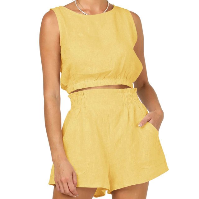 Baikeli Vente de Liquidation Ensembles 2 Pcs pour Femmes Costumes d'Été Décontractés Manches Courtes Col Rond Hauts Shorts Confortables Respirants Tenues Florales Grande Taille Tenues de Printemps pour Femmes