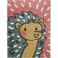 thumbnail image 3 of KC Cubs Boy & Girl Modern Decor Multicolor Area Rug and Carpet Collection for Kids, Toddlers and Baby Nursery, Animal Face Pink Huggable Hedgehog, 3 of 7