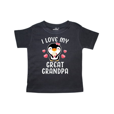 

Inktastic I Love My Great Grandpa with Cute Penguin and Hearts Gift Toddler Toddler Girl T-Shirt