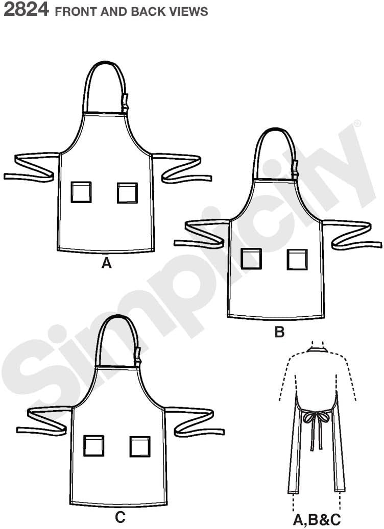  Simplicity Kids' and Adult's Half and Full Apron Packet, Code  9301 Sewing Pattern, Sizes S-XL, White : Arts, Crafts & Sewing