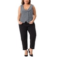 thumbnail image 2 of Agnes Orinda Women's Plus Size Suit Vest Double Breasted Vintage Lapel Collar Dressy Waistcoat Vest with 2 Pockets 2X Gray, 2 of 6