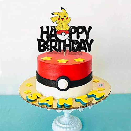 RRPYC Cartoon Pikachu cake topper, boys and girls Pikachu theme ...