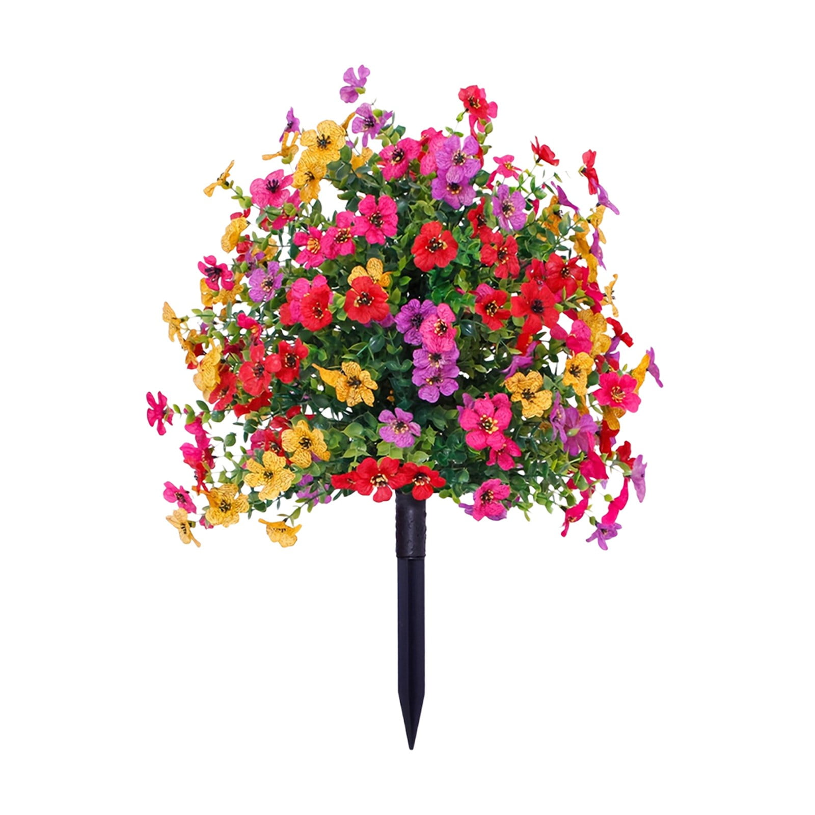OUGPISTIYK Artificial Violet Ball Topiary Trees with Ground Spikes, 23" Fake Bushes Plants, Fade Resistant Artificial Shrubs Tree for Indoor Outdoor Front Porch Decor (1 Pc, Colorful)