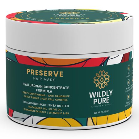 Wildly Pure Professional Hair Mask For Hair Fall & Dandruff Control| With Hyaluronic Acid Concentrate, Biotin, Nasturtium & Niacinamide|33% Less Hair Fall During Combing | Upto 86%