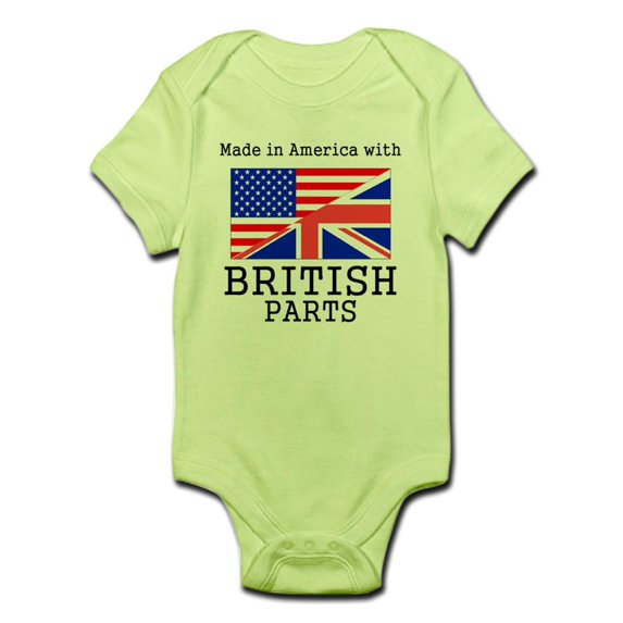 CafePress - Made In America With British Parts Body Suit - Baby Light Bodysuit
